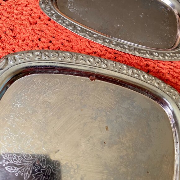 Single Mini Ornate Metal Trinket or Dessert Trays - Picture 6 of 7